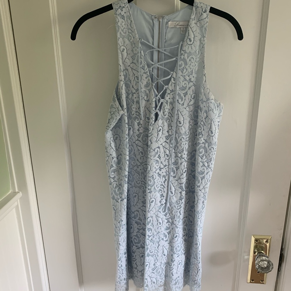 Lovers + Friends Blue Lace Dress